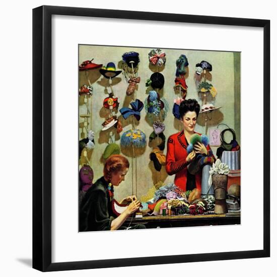 "Millinery Shop," March 10, 1945-John Falter-Framed Premium Giclee Print