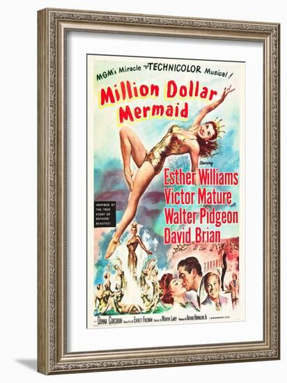 Million Dollar Mermaid, Esther Williams, Victor Mature, David Brian, 1952-null-Framed Art Print