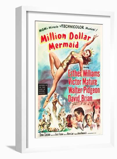 Million Dollar Mermaid, Esther Williams, Victor Mature, David Brian, 1952-null-Framed Art Print