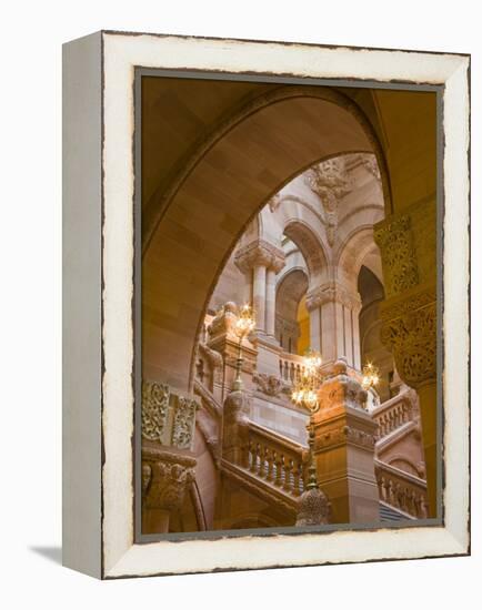 Million Dollar Staircase, State Capitol Building, Albany, New York State, USA-Richard Cummins-Framed Premier Image Canvas