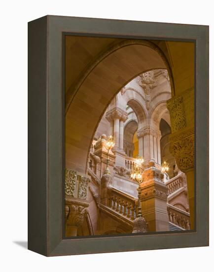 Million Dollar Staircase, State Capitol Building, Albany, New York State, USA-Richard Cummins-Framed Premier Image Canvas