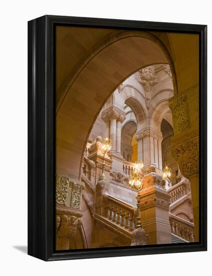 Million Dollar Staircase, State Capitol Building, Albany, New York State, USA-Richard Cummins-Framed Premier Image Canvas