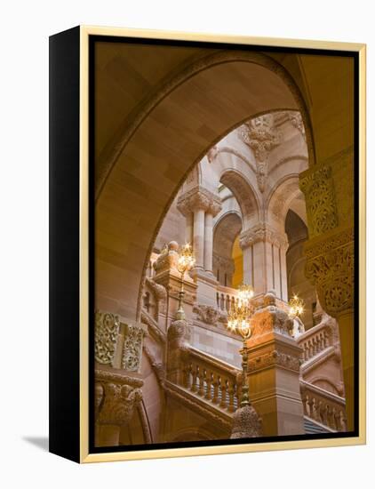 Million Dollar Staircase, State Capitol Building, Albany, New York State, USA-Richard Cummins-Framed Premier Image Canvas