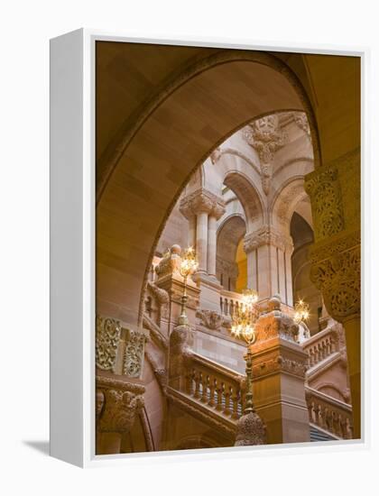 Million Dollar Staircase, State Capitol Building, Albany, New York State, USA-Richard Cummins-Framed Premier Image Canvas