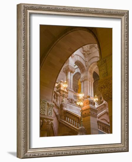 Million Dollar Staircase, State Capitol Building, Albany, New York State, USA-Richard Cummins-Framed Photographic Print