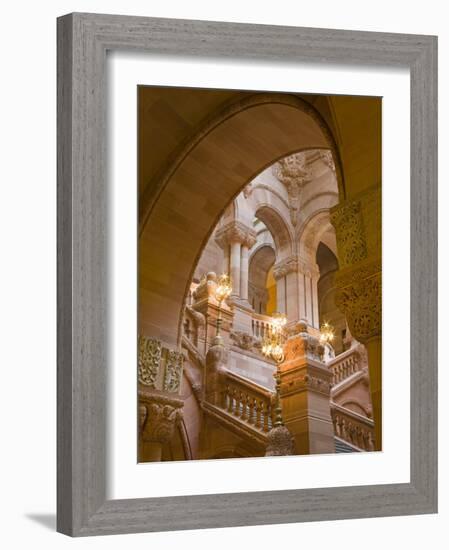 Million Dollar Staircase, State Capitol Building, Albany, New York State, USA-Richard Cummins-Framed Photographic Print