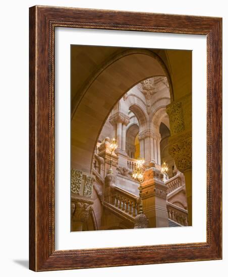 Million Dollar Staircase, State Capitol Building, Albany, New York State, USA-Richard Cummins-Framed Photographic Print