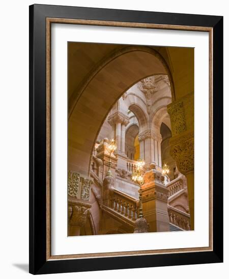 Million Dollar Staircase, State Capitol Building, Albany, New York State, USA-Richard Cummins-Framed Photographic Print