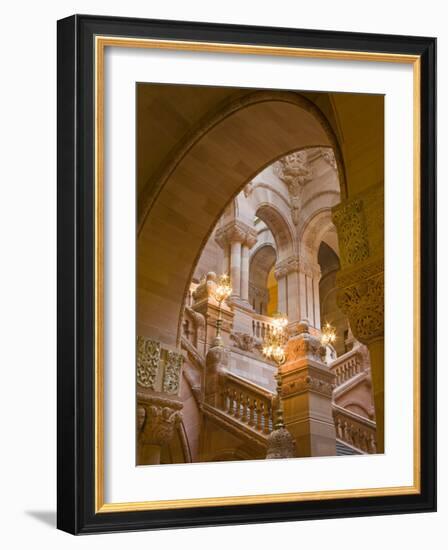 Million Dollar Staircase, State Capitol Building, Albany, New York State, USA-Richard Cummins-Framed Photographic Print