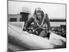 Millionaire Howard Hughes Boarding Hughes H-1 Special Airplane, Transcontinental Flight to NJ-null-Mounted Premium Photographic Print