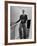 Millionaire Howard Hughes Deplaning at Airport-George Skadding-Framed Premium Photographic Print