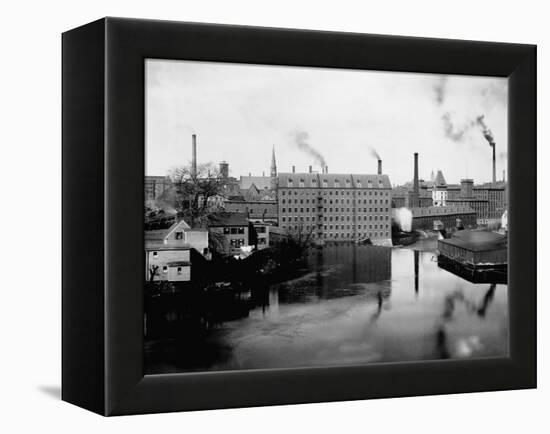 Mills and Smokestacks in Lowell, Massachusetts-null-Framed Premier Image Canvas