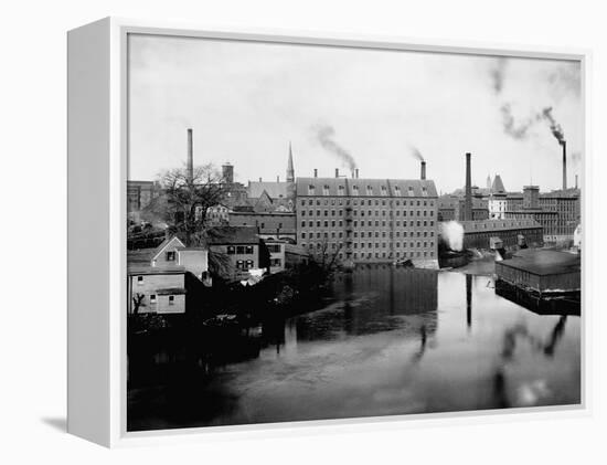 Mills and Smokestacks in Lowell, Massachusetts-null-Framed Premier Image Canvas