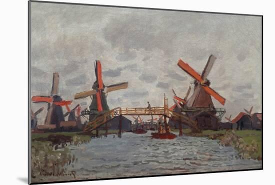 Mills at Westzijderveld Near Zaandam, 1871-Claude Monet-Mounted Giclee Print