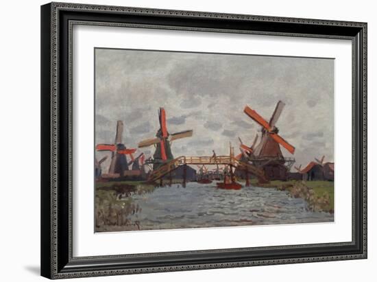 Mills at Westzijderveld Near Zaandam, 1871-Claude Monet-Framed Giclee Print