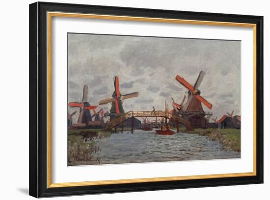 Mills at Westzijderveld Near Zaandam, 1871-Claude Monet-Framed Giclee Print