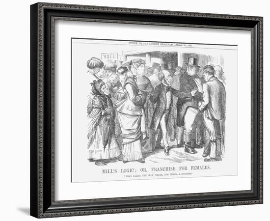 Mills Logic; Or, Franchise for Females, 1867-John Tenniel-Framed Giclee Print