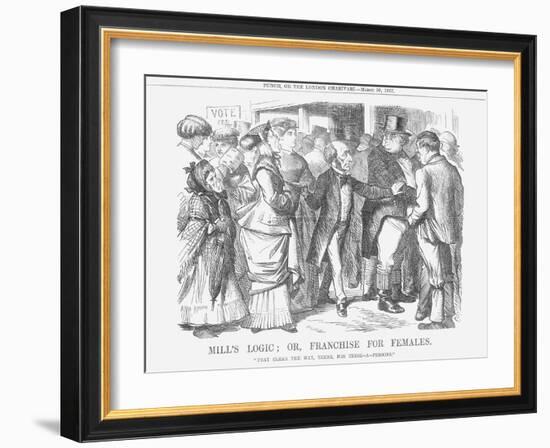 Mills Logic; Or, Franchise for Females, 1867-John Tenniel-Framed Giclee Print