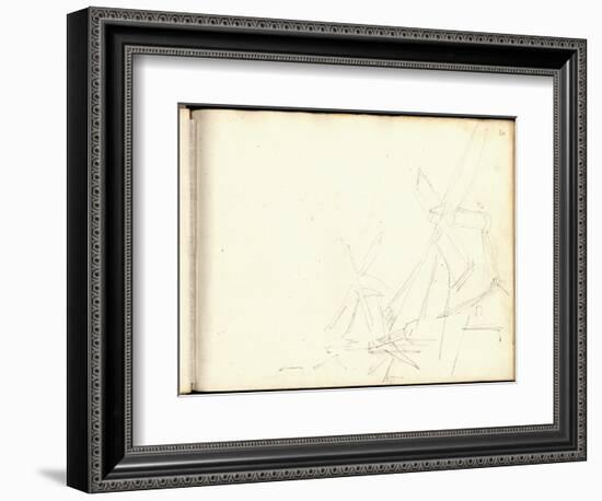 Mills Near Zaandam (Pencil on Paper)-Claude Monet-Framed Giclee Print