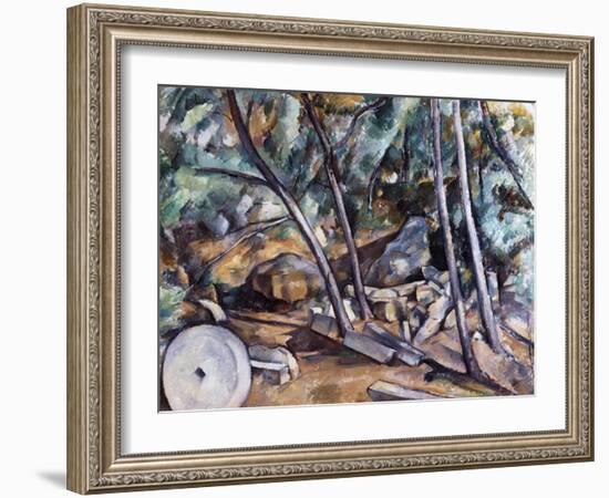Millstone in the Park of the Chateau Noir-Paul Cézanne-Framed Giclee Print