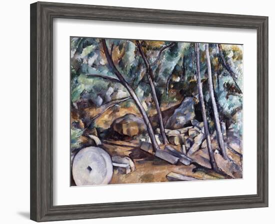 Millstone in the Park of the Chateau Noir-Paul Cézanne-Framed Giclee Print