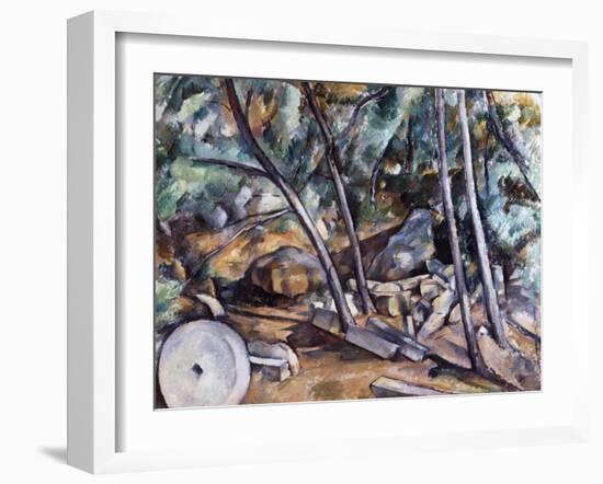 Millstone in the Park of the Chateau Noir-Paul Cézanne-Framed Giclee Print
