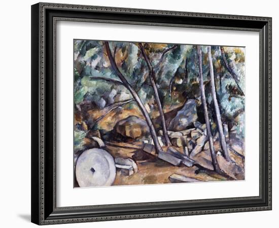 Millstone in the Park of the Chateau Noir-Paul Cézanne-Framed Giclee Print