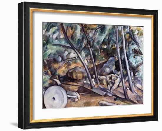 Millstone in the Park of the Chateau Noir-Paul Cézanne-Framed Giclee Print