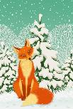 Sitting Red Fox in the Winter Forest-Milovelen-Framed Art Print