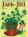 Leprechaun and Clover - Jack & Jill-Milt Groth-Laminated Giclee Print