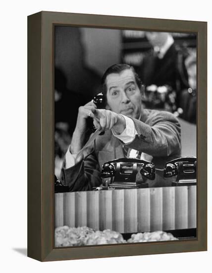 Milton Berle at Fund Raiser for Damon Runyon Memorial Cancer Fund on NBC's Broadcasting Channel-Martha Holmes-Framed Premier Image Canvas