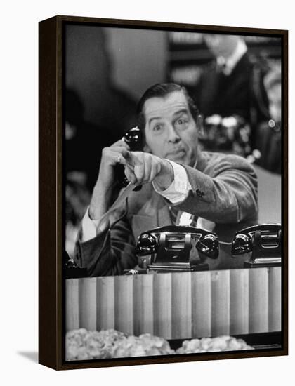 Milton Berle at Fund Raiser for Damon Runyon Memorial Cancer Fund on NBC's Broadcasting Channel-Martha Holmes-Framed Premier Image Canvas