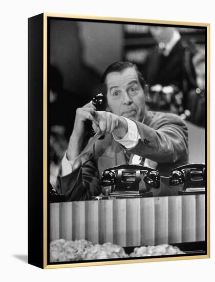 Milton Berle at Fund Raiser for Damon Runyon Memorial Cancer Fund on NBC's Broadcasting Channel-Martha Holmes-Framed Premier Image Canvas