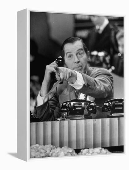 Milton Berle at Fund Raiser for Damon Runyon Memorial Cancer Fund on NBC's Broadcasting Channel-Martha Holmes-Framed Premier Image Canvas