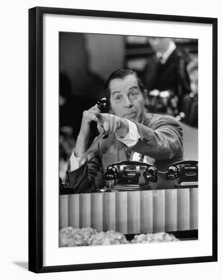 Milton Berle at Fund Raiser for Damon Runyon Memorial Cancer Fund on NBC's Broadcasting Channel-Martha Holmes-Framed Premium Photographic Print