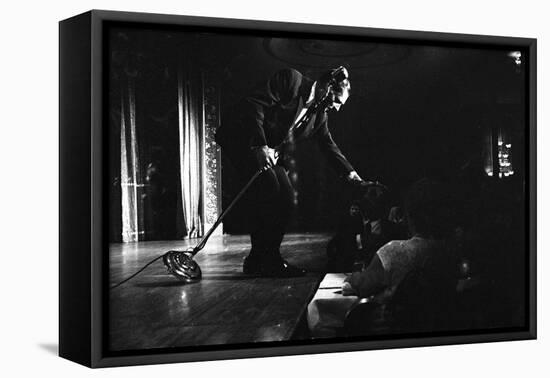 Milton Berle Petting Audience Members Head During Comedy Routine at El Rancho, Las Vegas 1958-Allan Grant-Framed Premier Image Canvas