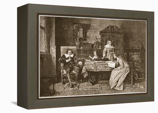 Milton Dictating 'Paradise Lost'-Mihaly Munkacsy-Framed Premier Image Canvas