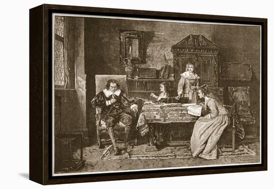 Milton Dictating 'Paradise Lost'-Mihaly Munkacsy-Framed Premier Image Canvas