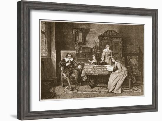 Milton Dictating 'Paradise Lost'-Mihaly Munkacsy-Framed Giclee Print