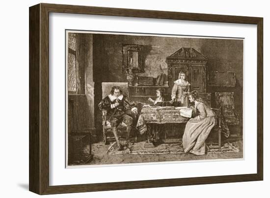 Milton Dictating 'Paradise Lost'-Mihaly Munkacsy-Framed Giclee Print