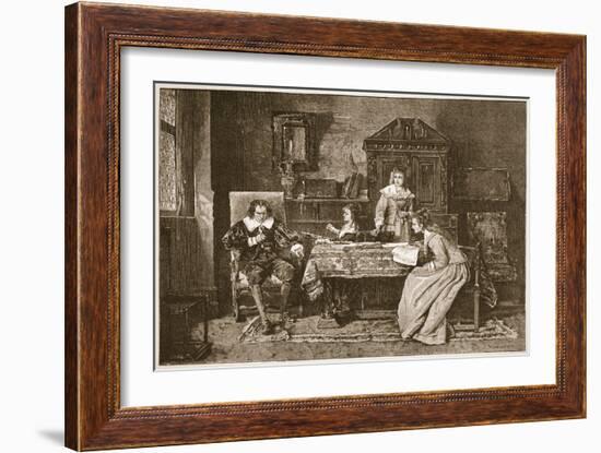 Milton Dictating 'Paradise Lost'-Mihaly Munkacsy-Framed Giclee Print