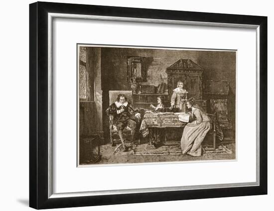 Milton Dictating 'Paradise Lost'-Mihaly Munkacsy-Framed Giclee Print