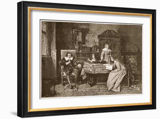 Milton Dictating 'Paradise Lost'-Mihaly Munkacsy-Framed Giclee Print