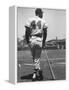 Milwaukee Braves Hank Aaron Leaning on Bat During Baseball Game-George Silk-Framed Premier Image Canvas