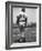 Milwaukee Braves Hank Aaron Leaning on Bat During Baseball Game-George Silk-Framed Premium Photographic Print