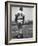 Milwaukee Braves Hank Aaron Leaning on Bat During Baseball Game-George Silk-Framed Premium Photographic Print