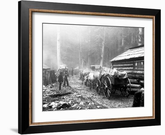 Milwaukee Road Construction Camp, Circa 1906-Asahel Curtis-Framed Giclee Print