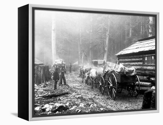 Milwaukee Road Construction Camp, Circa 1906-Asahel Curtis-Framed Premier Image Canvas