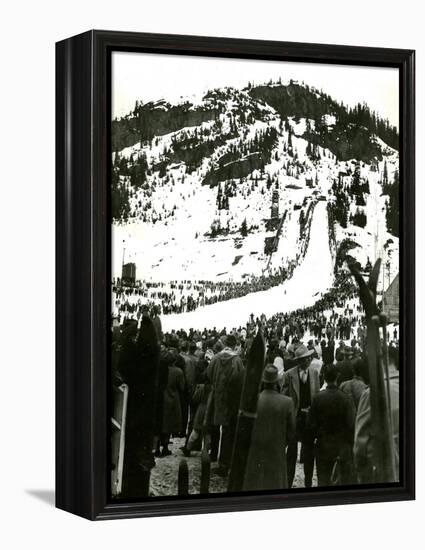 Milwaukee Road Ski Bowl, ca. 1946-null-Framed Premier Image Canvas