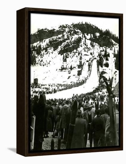 Milwaukee Road Ski Bowl, ca. 1946-null-Framed Premier Image Canvas